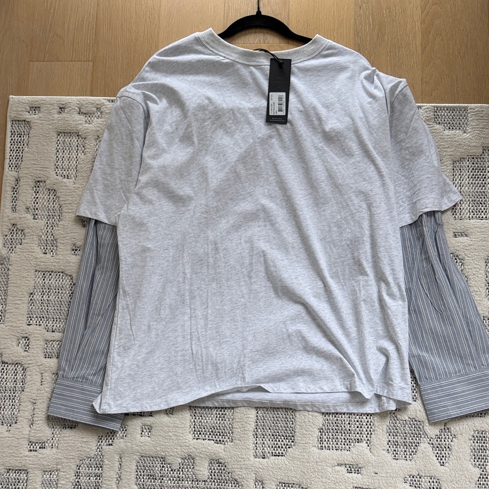 Lioness Gray Layered Long Sleeve Blouse